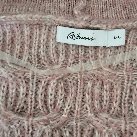 Reitmans Cozy Pink Knit Sweater Sz Large - Picture 5 of 8